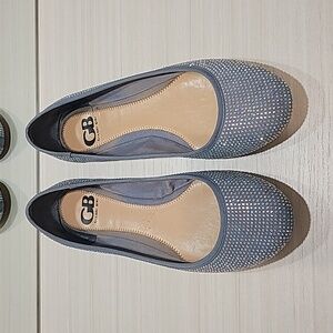 Gianni Bini rhinestone blue ballet flats